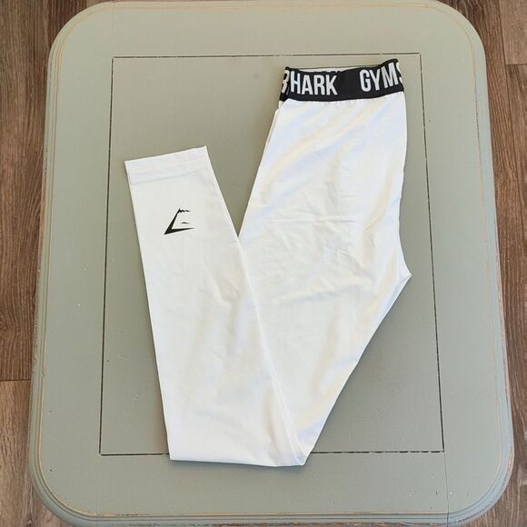 Gymshark Men's Element Baselayer Compression Fit Leggings Size S in White NWT‎ - Picture 4 of 7